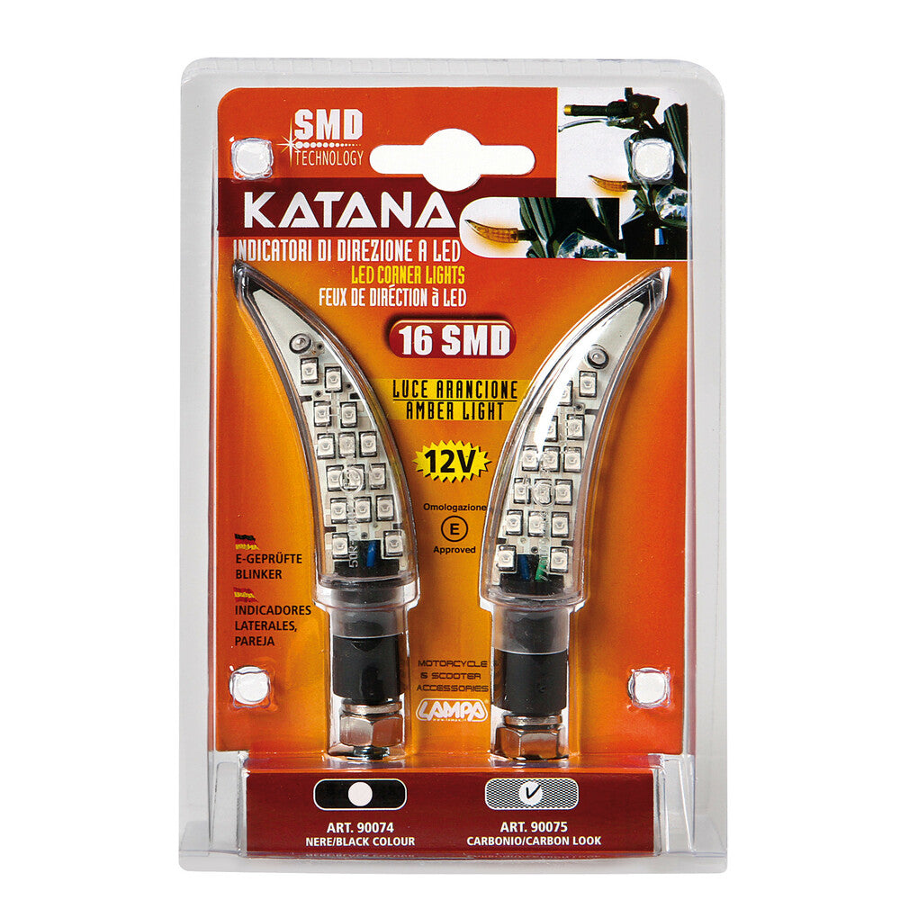 Lampa 90075 Katana, indicatori direzione a Led - 12V LED - Carbon - immagine 2