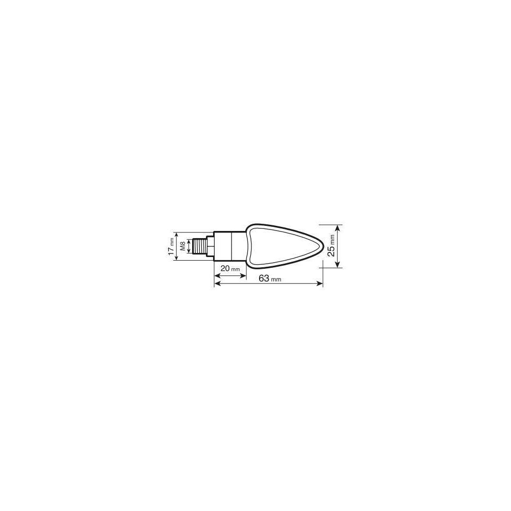 Lampa 90115 Arrow-2, indicatori di direzione a Led - 12V LED - Carbon - immagine 3