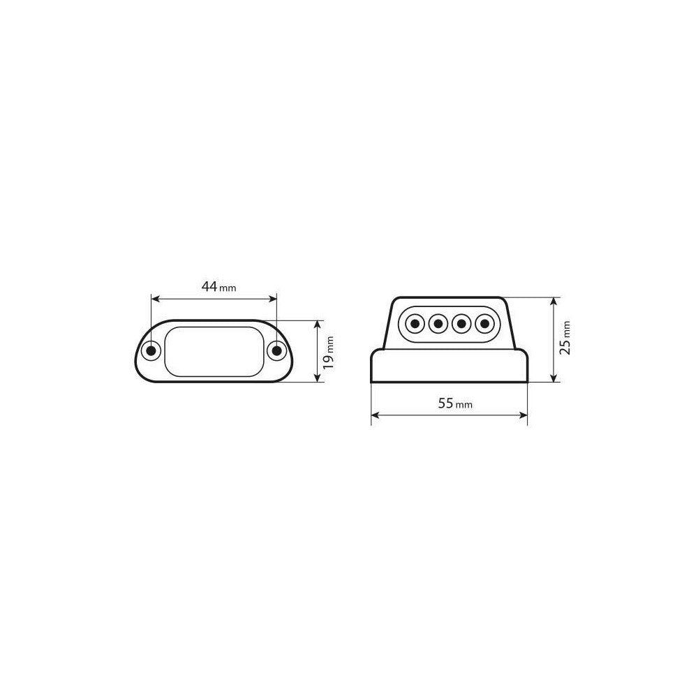 Luce targa a 4 Led - Bianco - Omologato