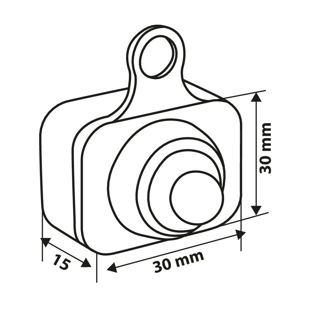 Interruttore impermeabile nero - dimensioni