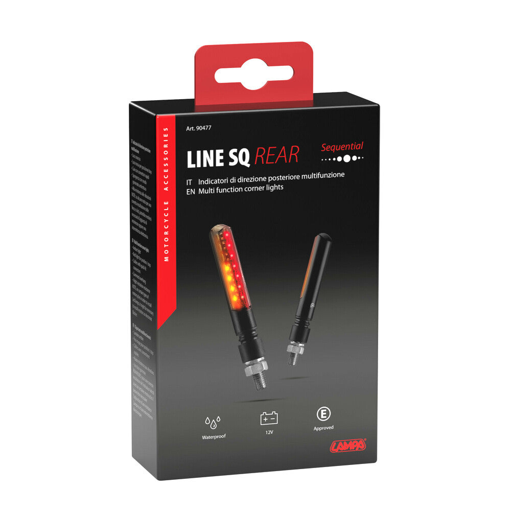 Lampa 90477 Line SQ Rear, indicatori di direzione a led sequenziale e luce di posizione/stop posteriori - 12V LED - immagine 4