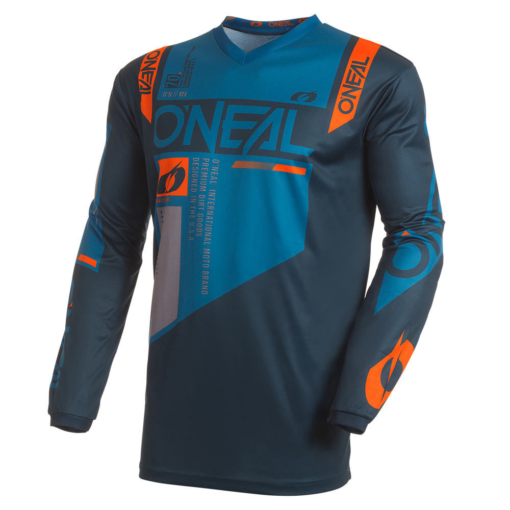 O'Neal maglietta cross ELEMENT FACTOR blu/arancio