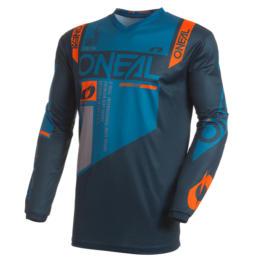 O'Neal maglietta cross ELEMENT FACTOR blu/arancio