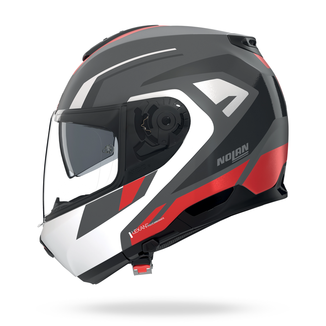 Nolan casco modulare N100-6 CINETICO Grigio lava / Bianco / Rosso - XS