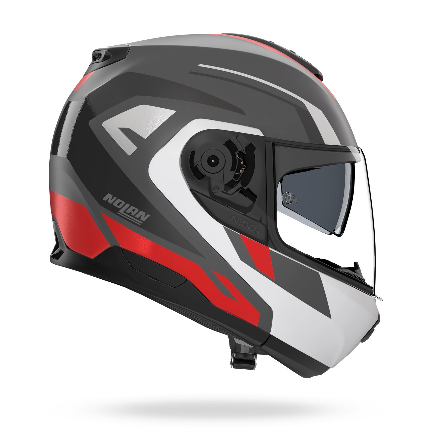 Nolan casco modulare N100-6 CINETICO Grigio lava / Bianco / Rosso - L