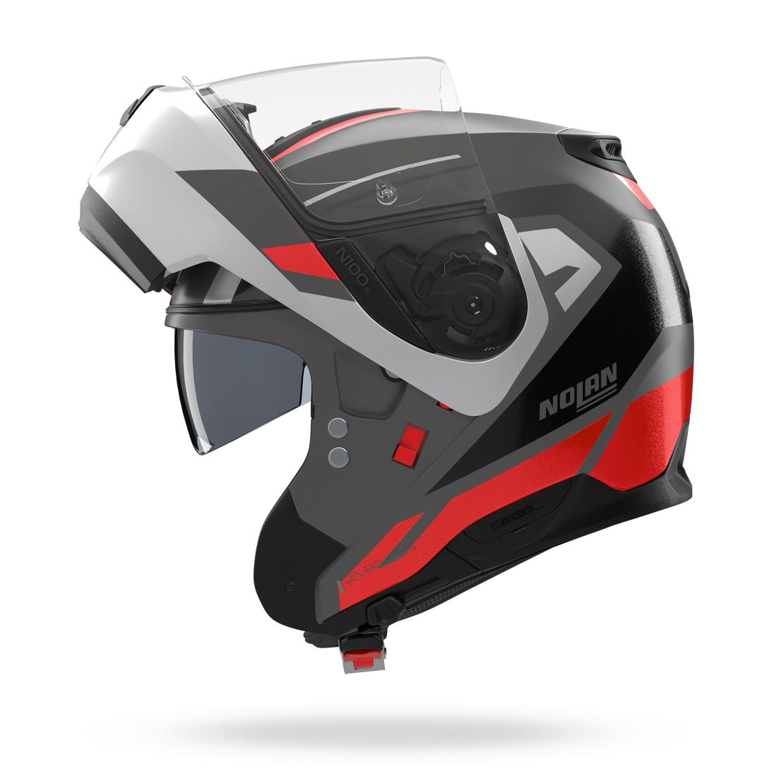 Nolan casco modulare N100-6 CINETICO Grigio lava / Bianco / Rosso - XXL