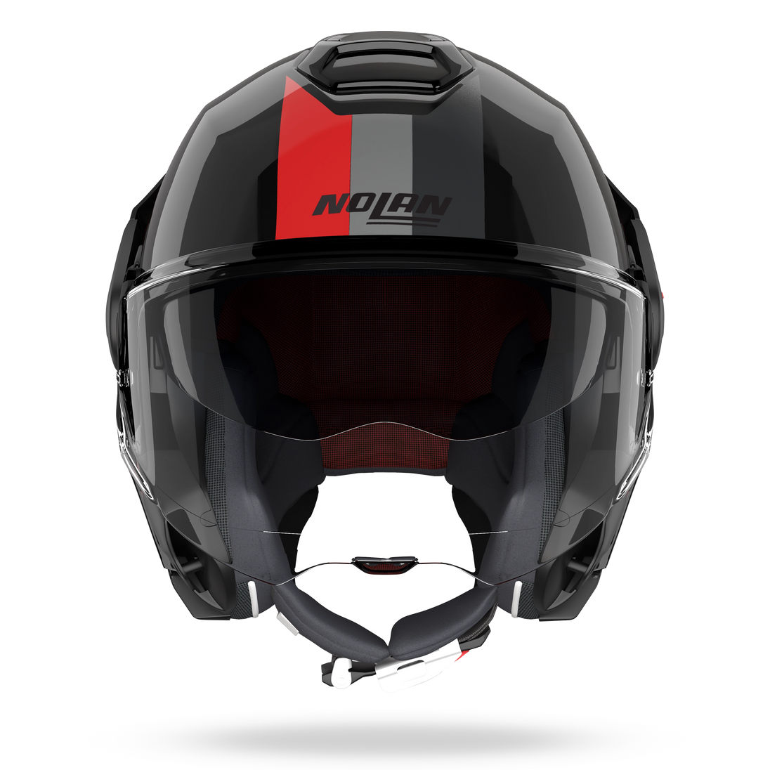 Nolan casco convertibile modulare N120-1 LINEO Nero / Rosso / Grigio - XL
