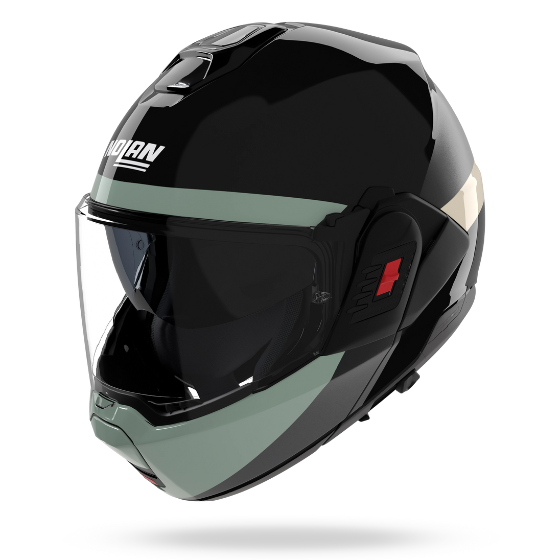 Nolan casco convertibile modulare N120-1 BLOCCO Nero / Antracite / Verde grigio / Avorio - XXS