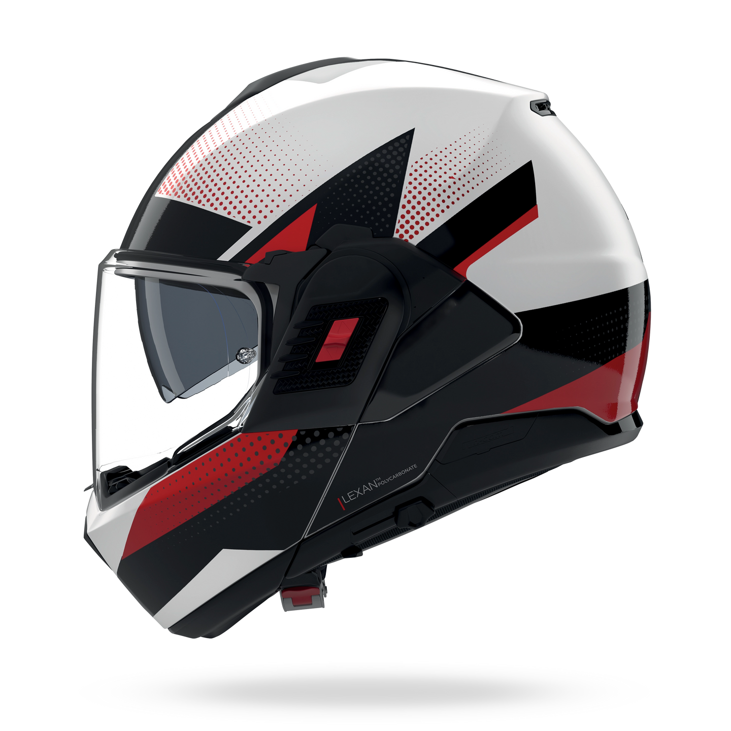 Nolan casco convertibile modulare N120-1 CICLONE Bianco / Nero / Rosso - XS