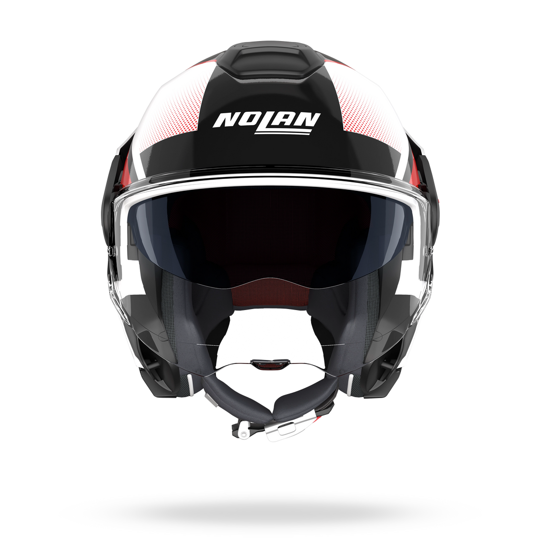 Nolan casco convertibile modulare N120-1 CICLONE Bianco / Nero / Rosso - XL