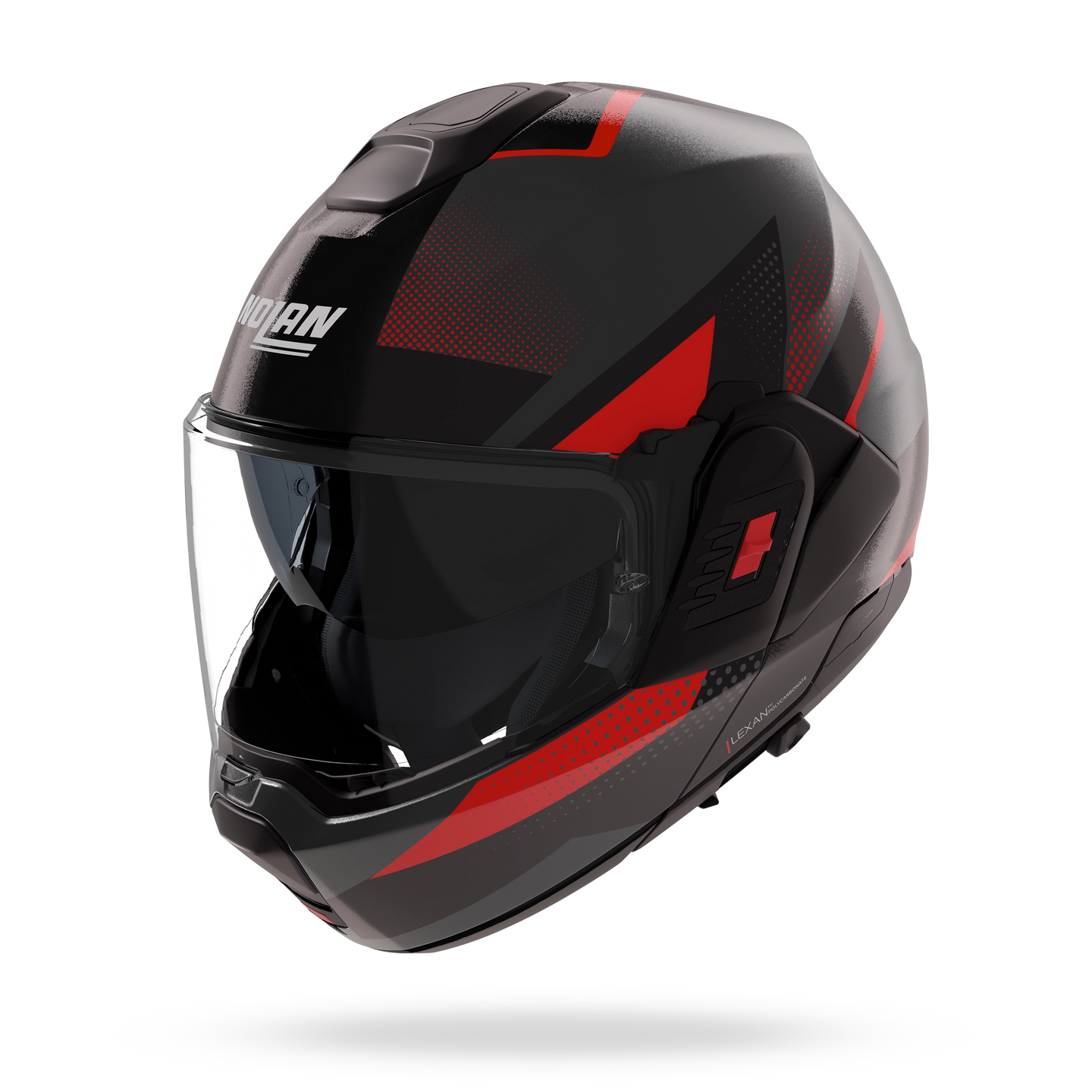 Nolan casco convertibile modulare N120-1 CICLONE Grigio lava / Nero / Rosso - XXS