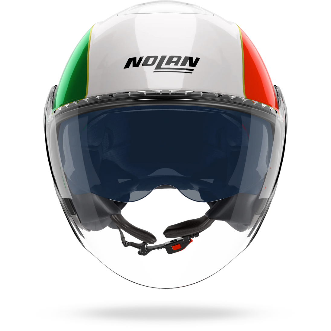 Nolan casco Jet N20-2 VISOR TRICOLORE Bianco / Verde / Rosso - S