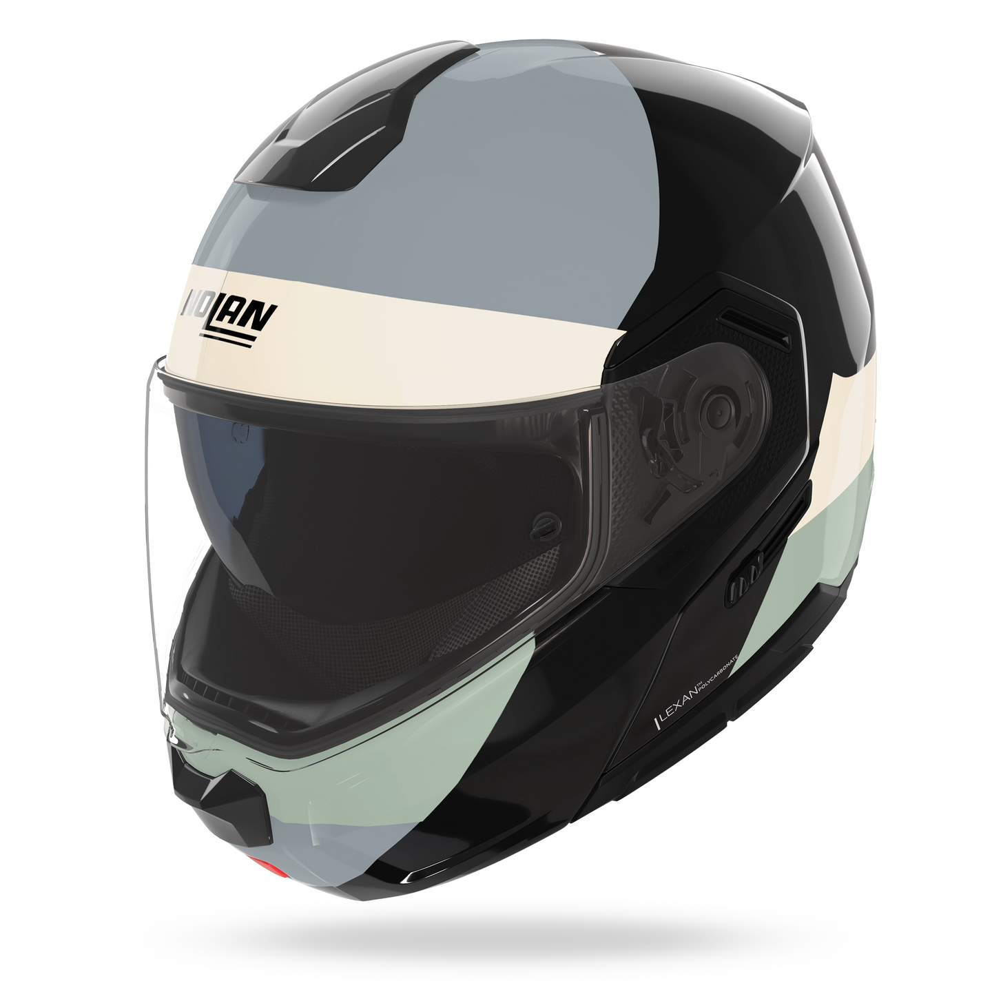 Nolan casco modulare N90-3 06 BLOCCO Nero / Avorio / Antracite / Verde grigio - XXS