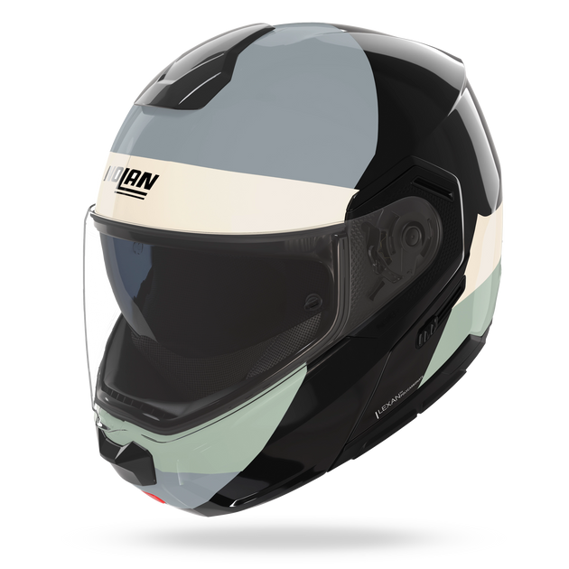 Nolan casco modulare N90-3 06 BLOCCO Nero / Avorio / Antracite / Verde grigio - XXS