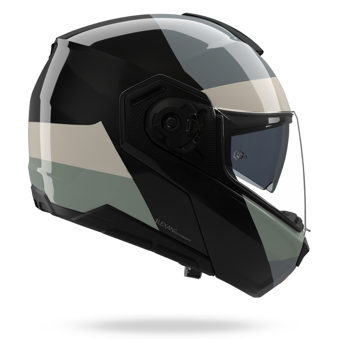 Nolan casco modulare N90-3 06 BLOCCO Nero / Avorio / Antracite / Verde grigio - L