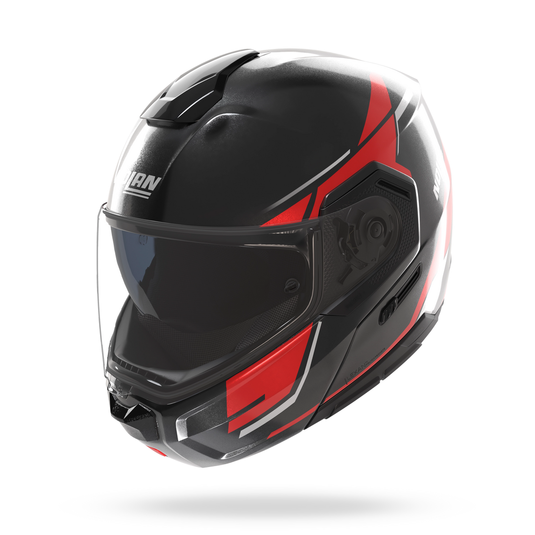 Nolan casco modulare N90-3 06 SINCRONO Nero / Rosso / Bianco - XXS