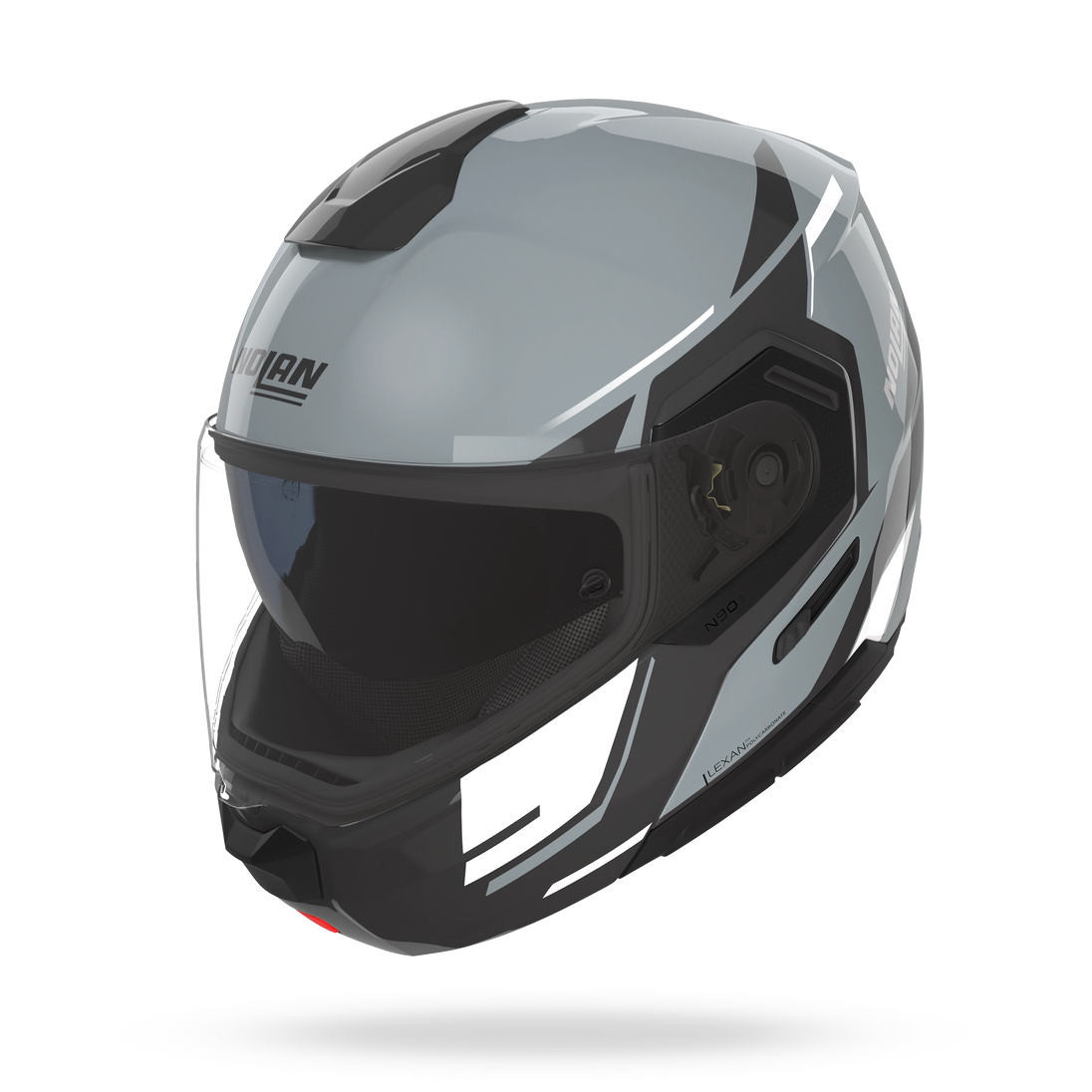 Nolan casco modulare N90-3 06 SINCRONO Grigio / Nero / Bianco - XXS