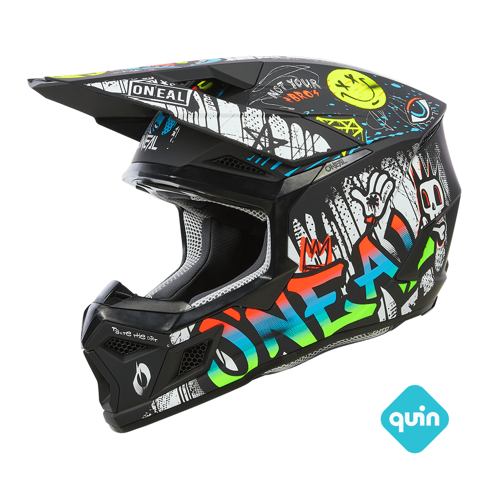 O'neal casco cross 3SRS Youth RANCID nero/bianco