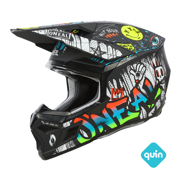 O'neal casco cross 3SRS Youth RANCID nero/bianco