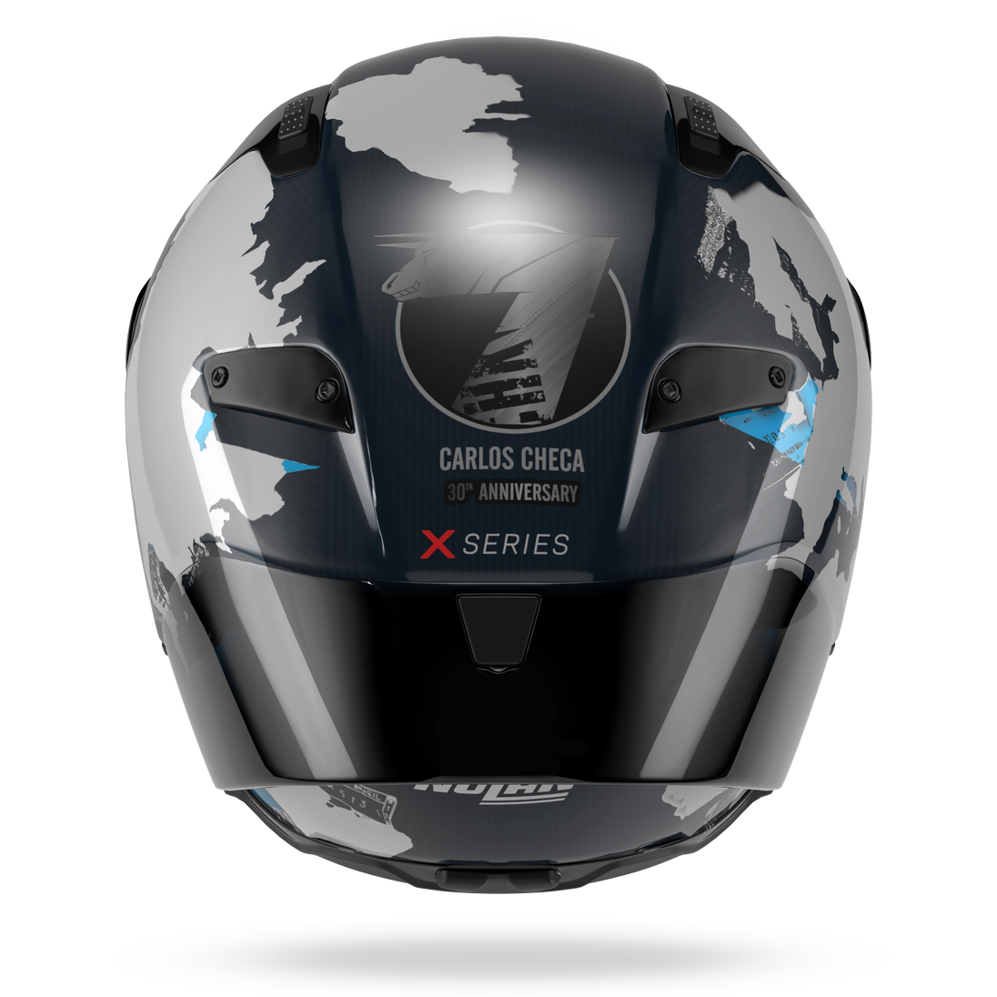 Nolan casco integrale X-804 RS ULTRA CARBON CHECA 30TH ANNIVERSARY SPECIAL EDITION Blu liquido / Bianco - M