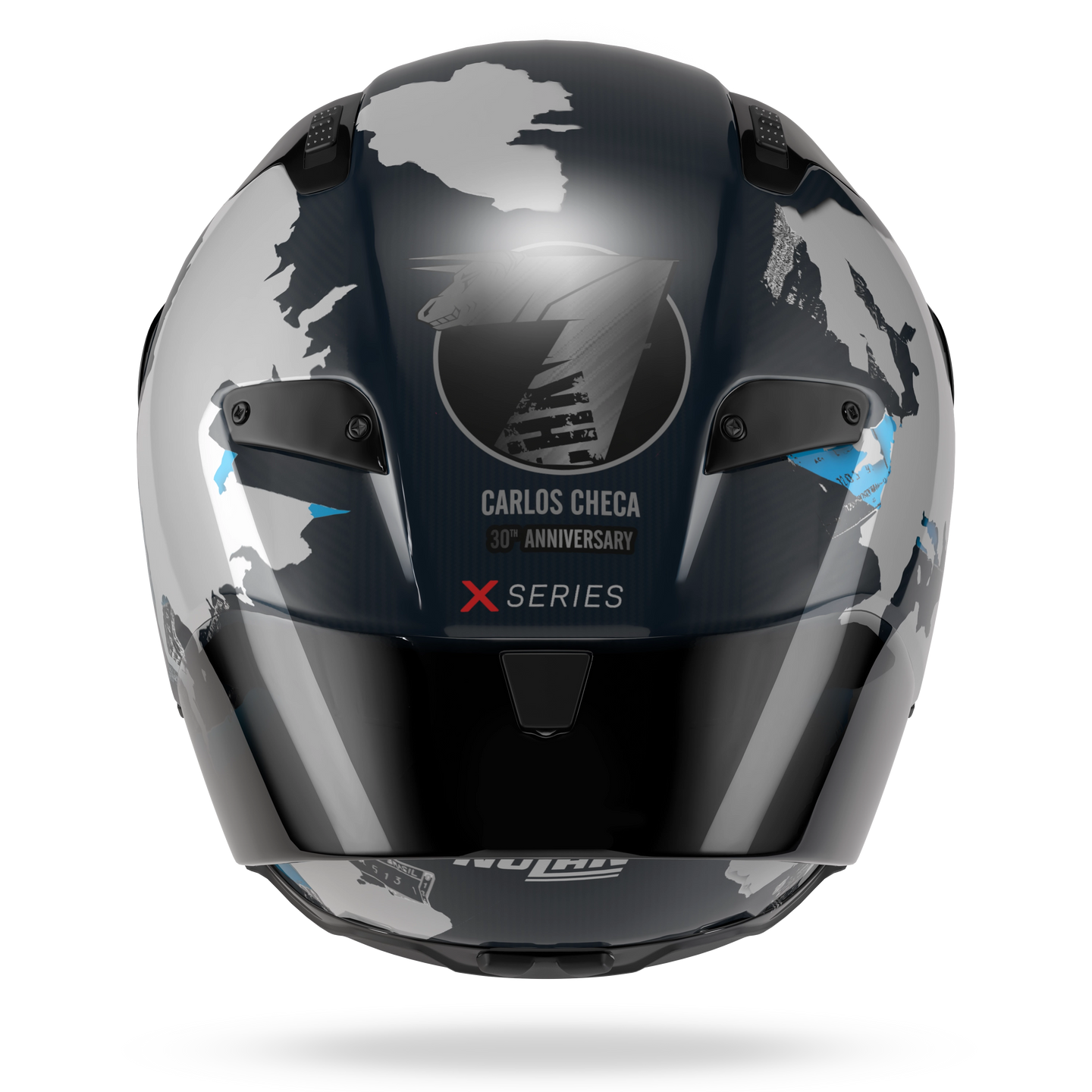 Nolan casco integrale X-804 RS ULTRA CARBON CHECA 30TH ANNIVERSARY SPECIAL EDITION Blu liquido / Bianco - M