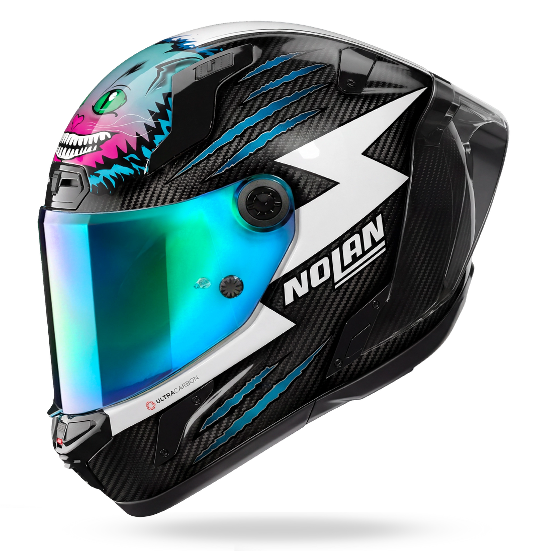 Nolan casco integrale X-804 RS ULTRA CARBON REPLICA HERBERTSON Aquamarina / Bianco - XS