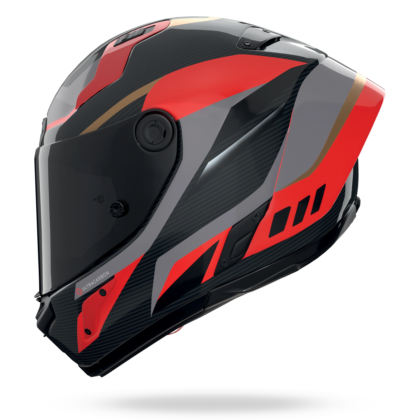 Nolan casco integrale X-804 RS ULTRA CARBON LESMO Rosso / Grigio / Oro - XS