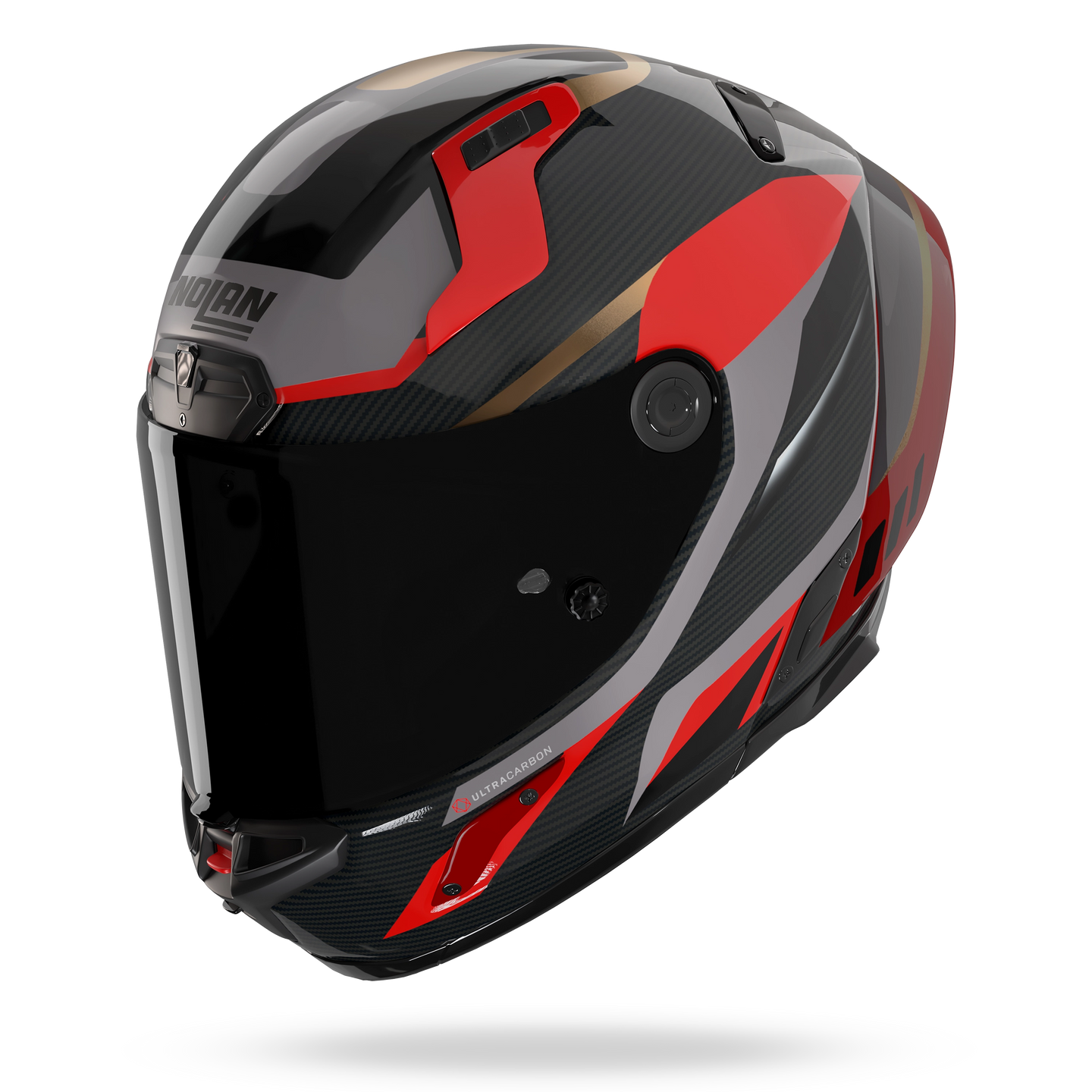 Nolan casco integrale X-804 RS ULTRA CARBON LESMO Rosso / Grigio / Oro - XXS