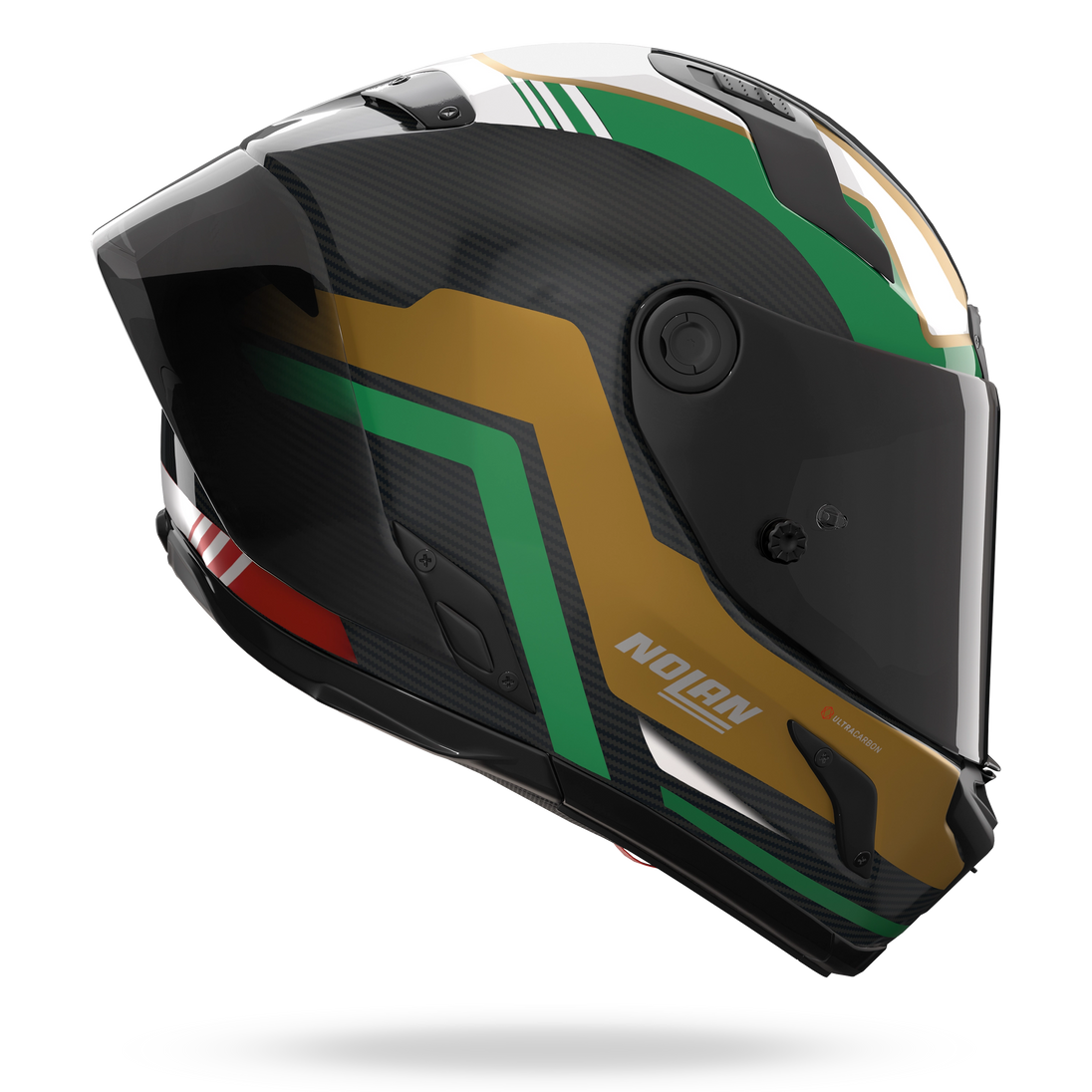 Nolan casco integrale X-804 RS ULTRA CARBON PIEGA Oro / Rosso / Verde metallo - L