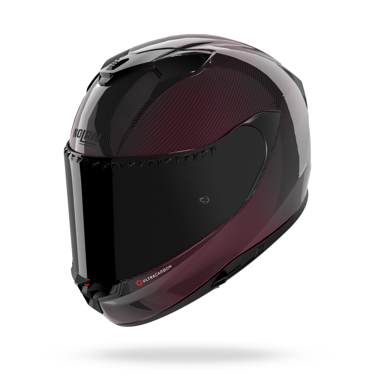 Nolan casco integrale X-904 ULTRA CARBON LIQUIDO Rosso - vista 3/4