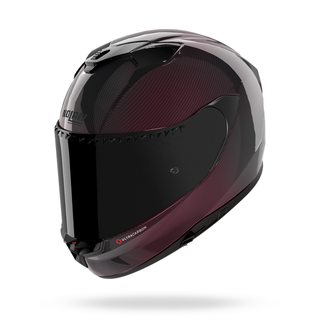 Nolan casco integrale X-904 ULTRA CARBON LIQUIDO Rosso - vista 3/4