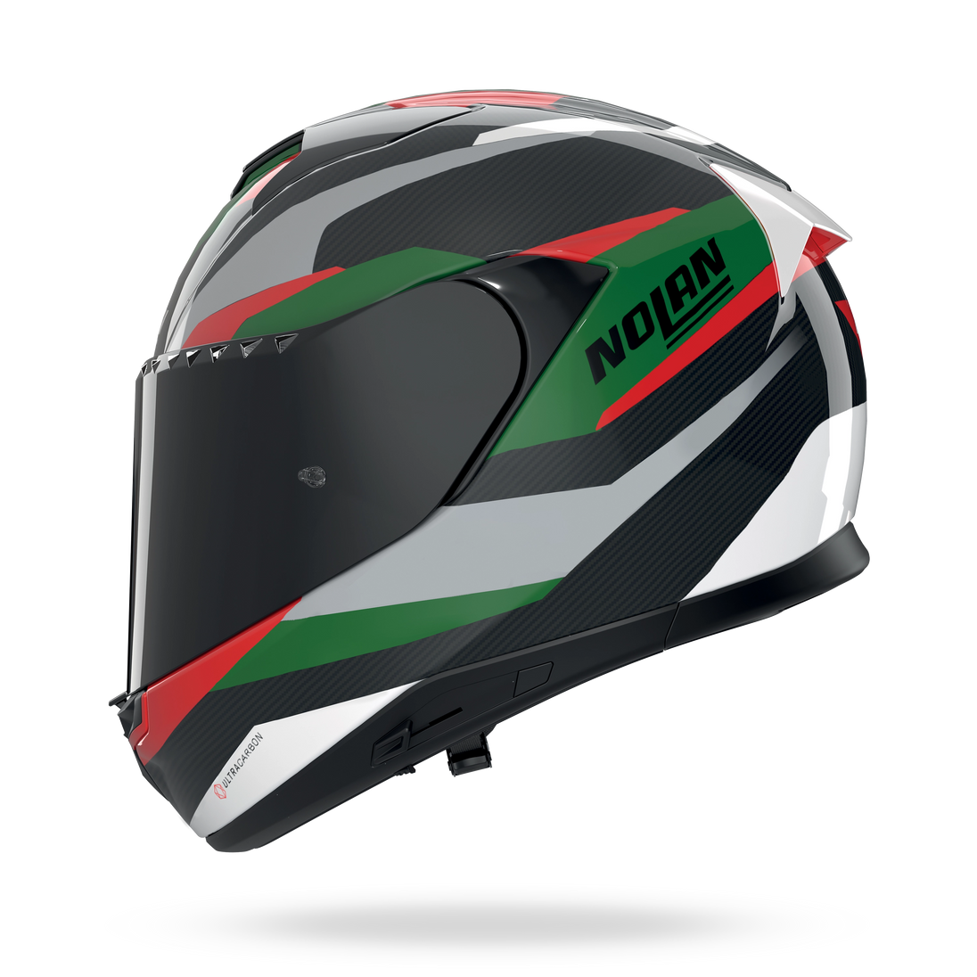 Nolan casco integrale X-904 ULTRA CARBON CALIBRO Argento / Verde / Rosso