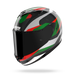 Nolan casco integrale X-904 ULTRA CARBON CALIBRO Argento / Verde / Rosso - vista 3/4