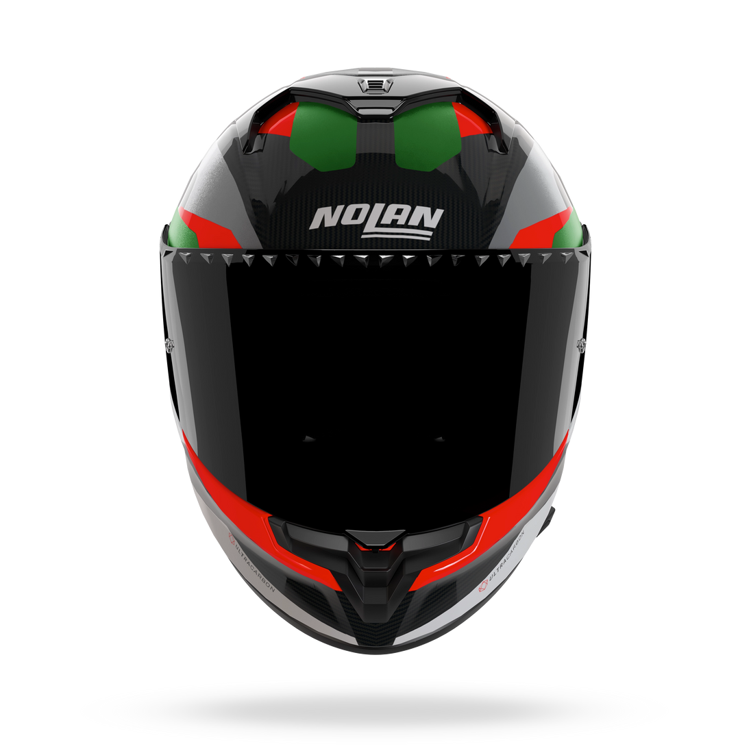 Nolan casco integrale X-904 ULTRA CARBON CALIBRO Argento / Verde / Rosso