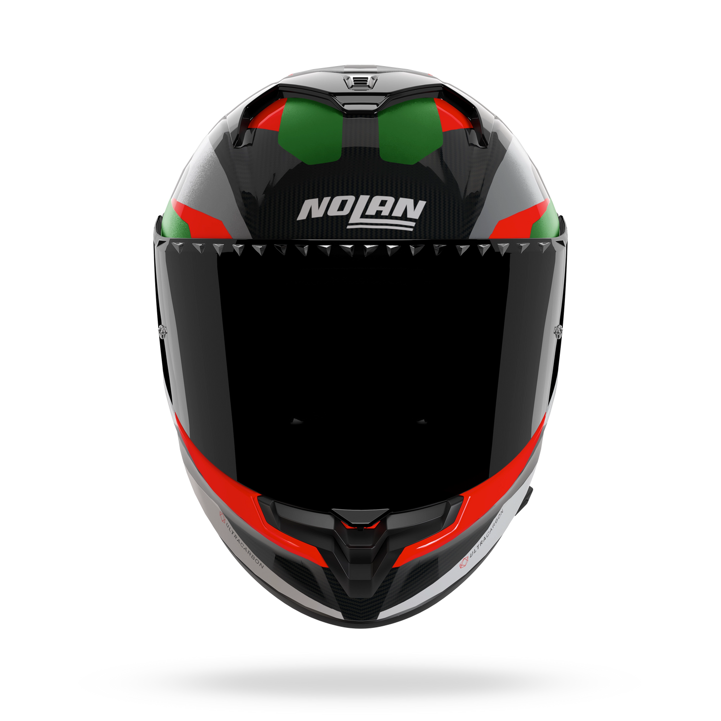 Nolan casco integrale X-904 ULTRA CARBON CALIBRO Argento / Verde / Rosso