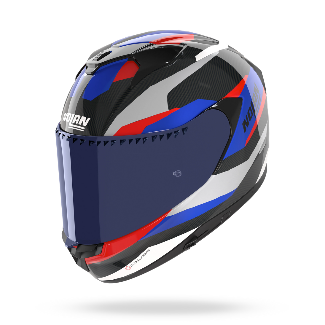 Nolan casco integrale X-904 ULTRA CARBON CALIBRO Antracite / Blu / Rosso - vista 3/4