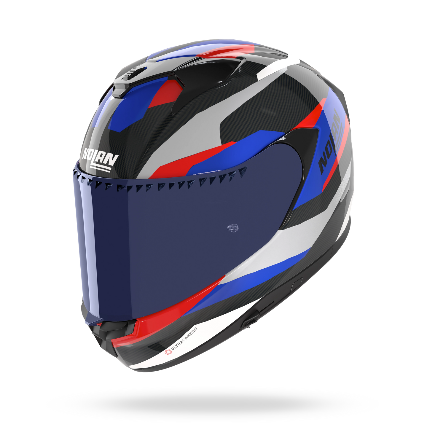 Nolan casco integrale X-904 ULTRA CARBON CALIBRO Antracite / Blu / Rosso - vista 3/4