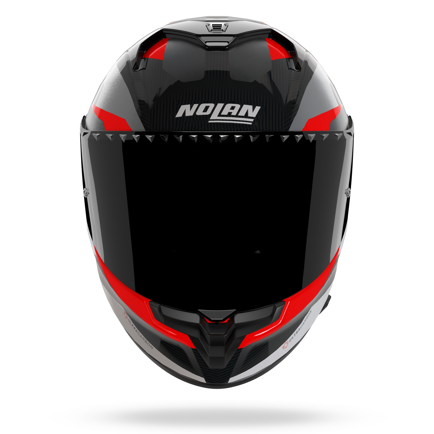 Nolan casco integrale X-904 ULTRA CARBON CALIBRO QUIN Antracite / Rosso - vista 3/4