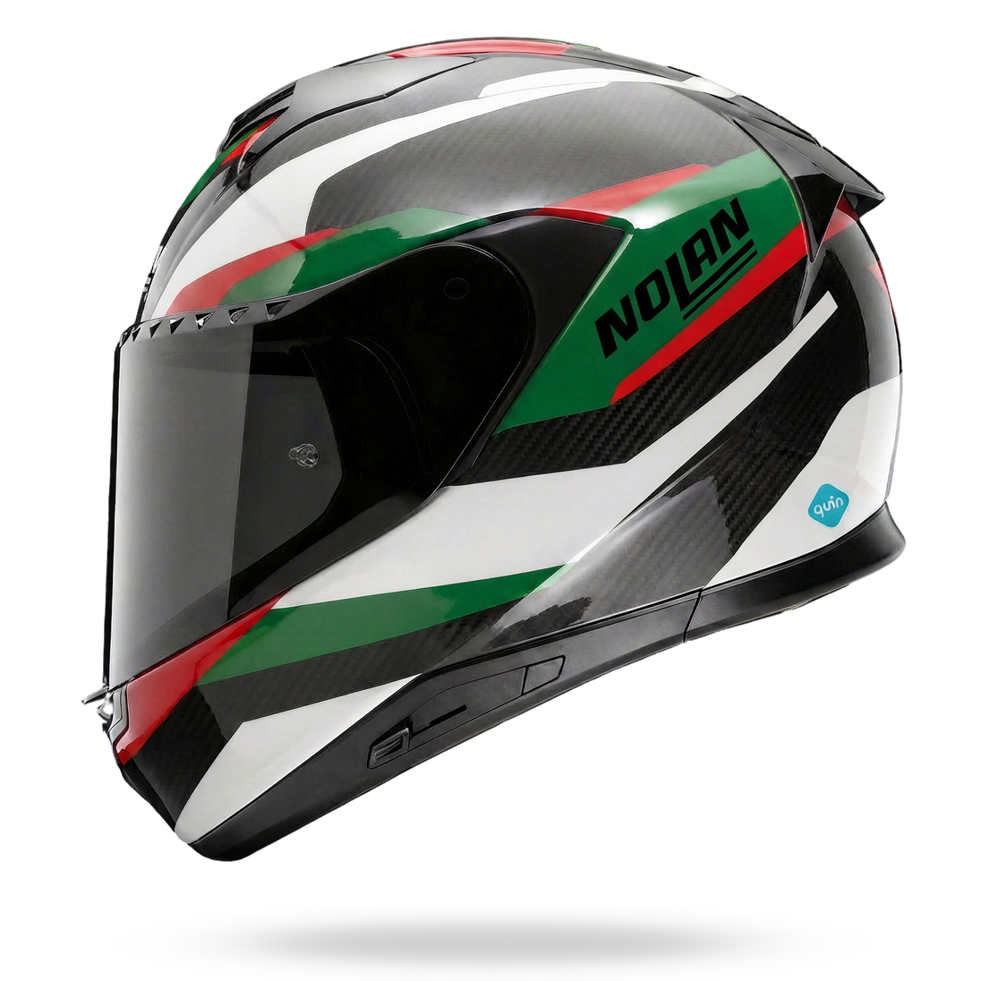 Nolan casco integrale X-904 ULTRA CARBON CALIBRO QUIN Argento / Verde / Rosso
