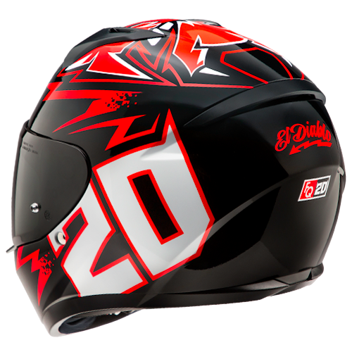 HJC C10 DIABLO MASK MC1 casco moto integrale + 2 visiere in omaggio - immagine 2