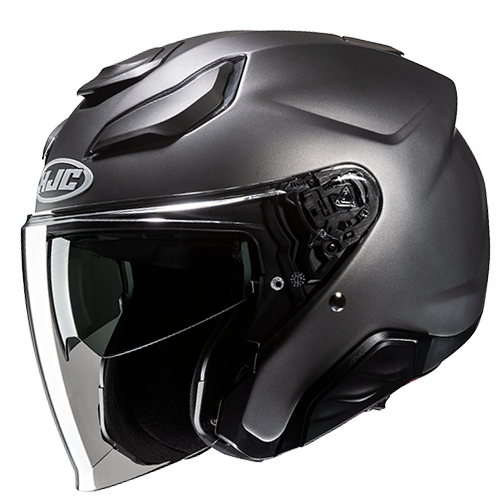 Hjc casco Jet F31 SEMI FLAT TITANIUM