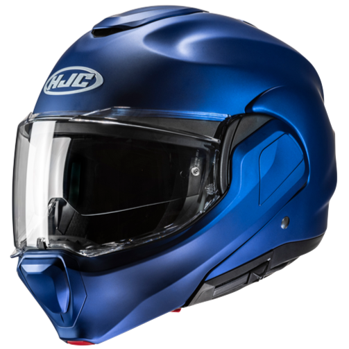HJC F100 SEMI FLAT METALLIC BLUE casco modulare convertibile
