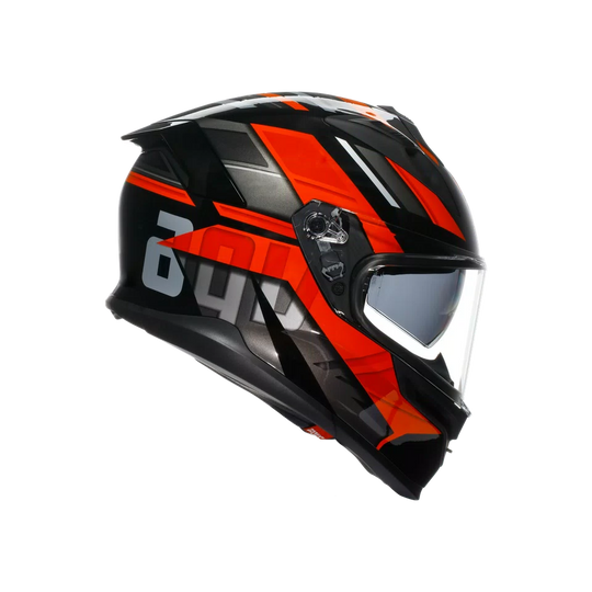 Agv casco integrale K7 taurax black red vista 3/4