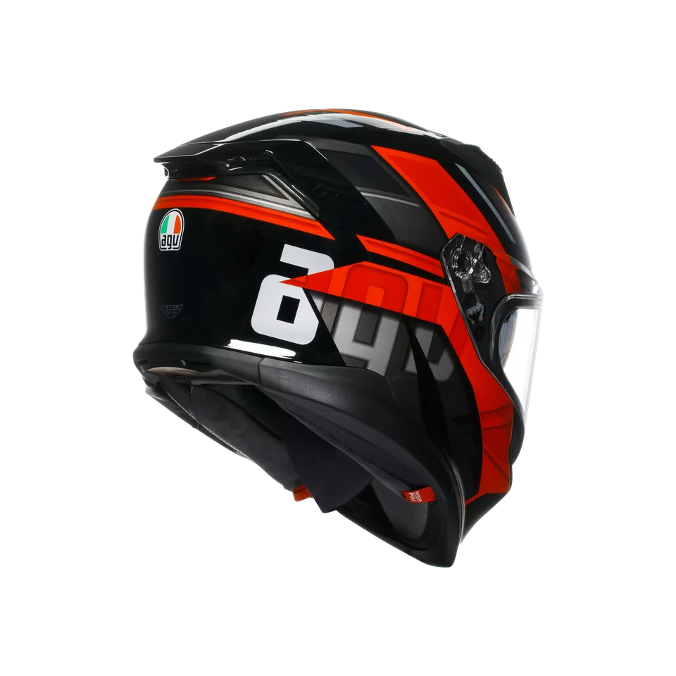 Agv casco integrale K7 taurax black red immagine 4