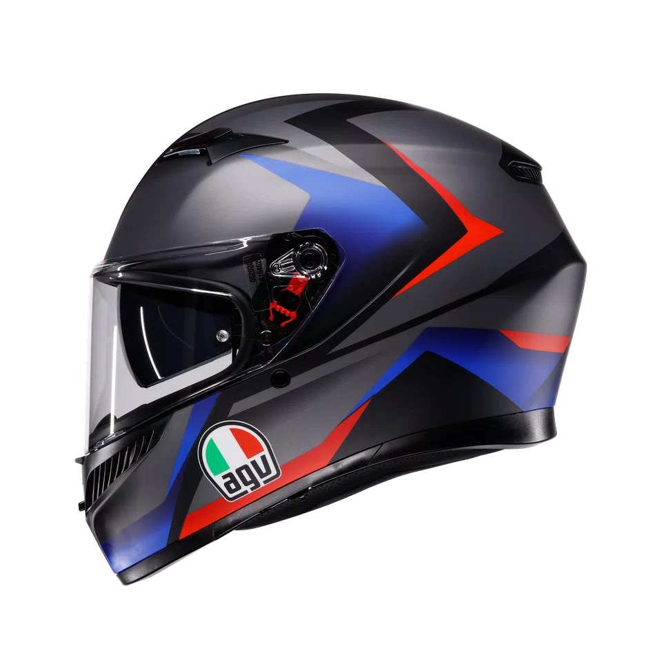 Agv casco integrale K3 striga matt black blue red immagine 2