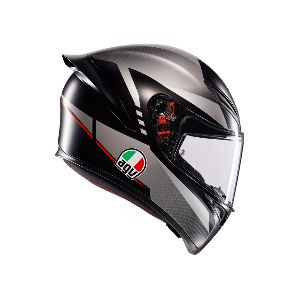 K1 S LAP MATT BLACK/GREY/RED - CASCO MOTO INTEGRALE E2206