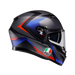 Agv casco integrale K3 striga matt black blue red vista 3/4