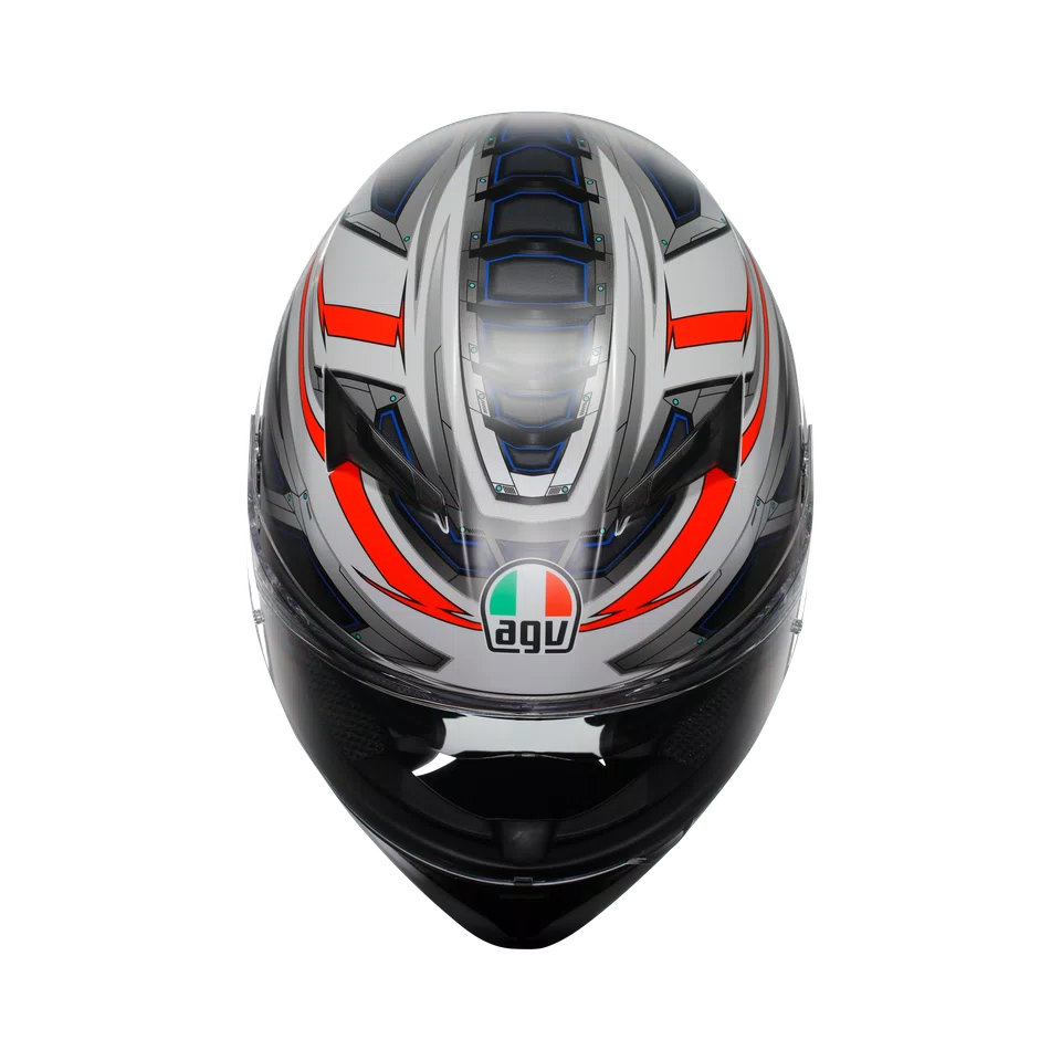 Agv casco integrale K3 space matt white red fluo immagine 5