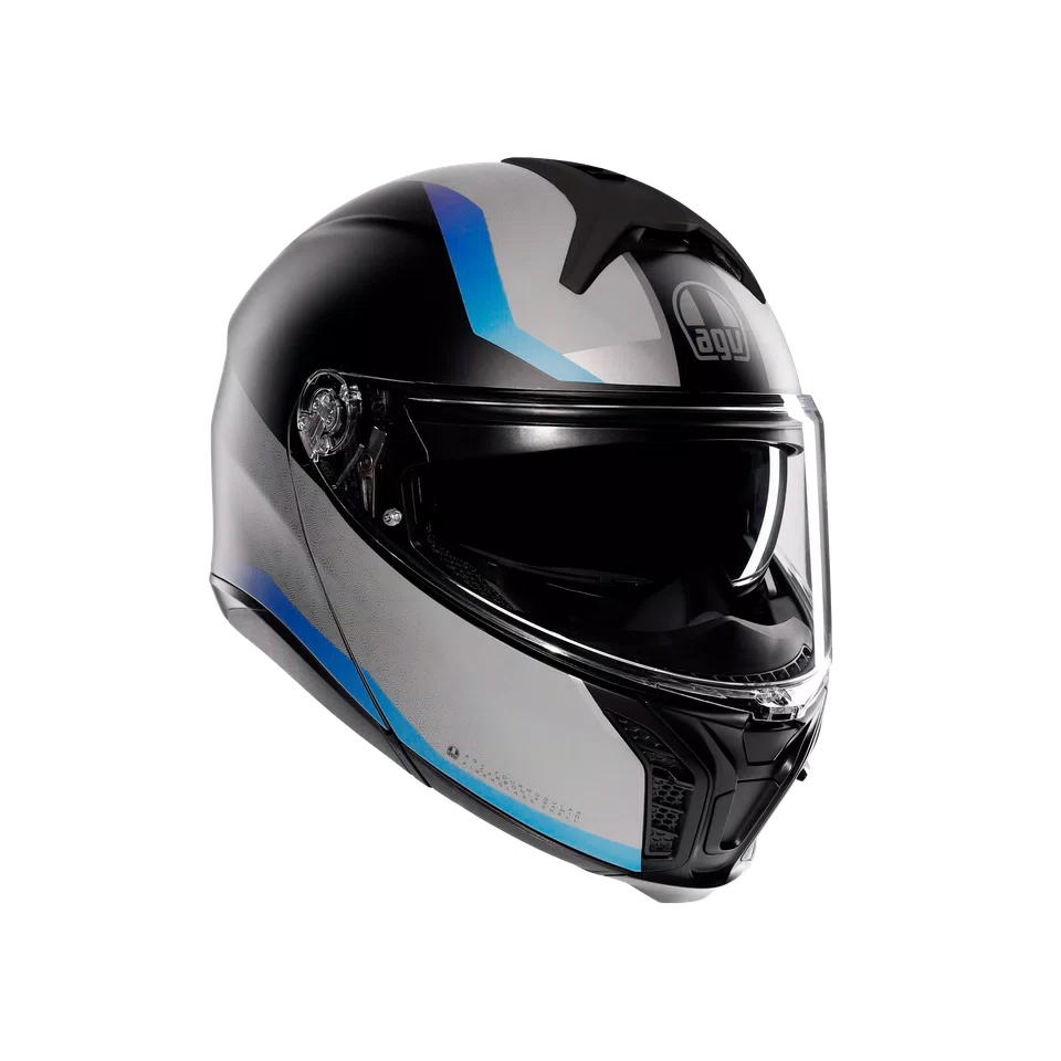 Agv casco modulare Tourmodular stray matt black grey blue vista 3/4