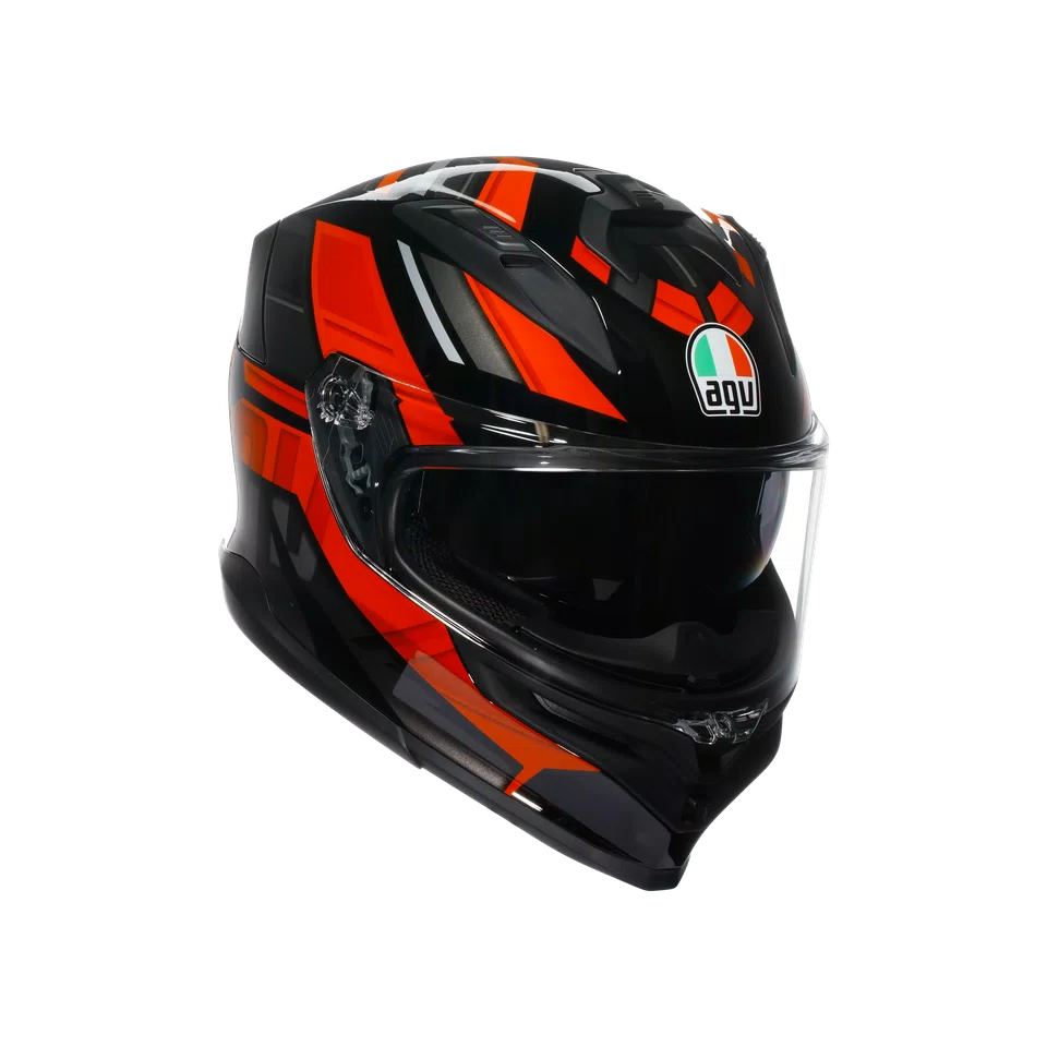 Agv casco integrale K7 taurax black red immagine 6